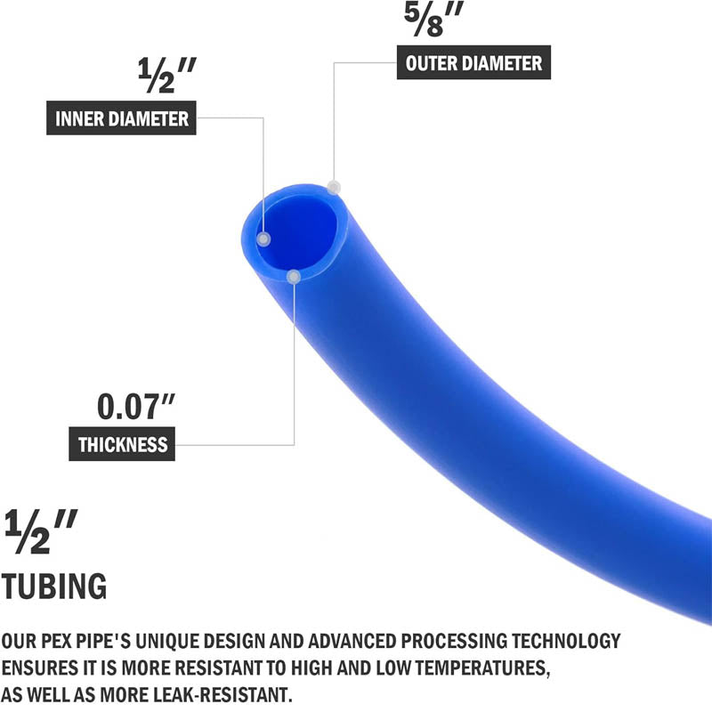 PEX Tubing Oxygen Barrier 2 Rolls of 1/2 Inch X 300 Feet Tube Coil for Residential Commercial Radiant Floor Heating Pex Pipe