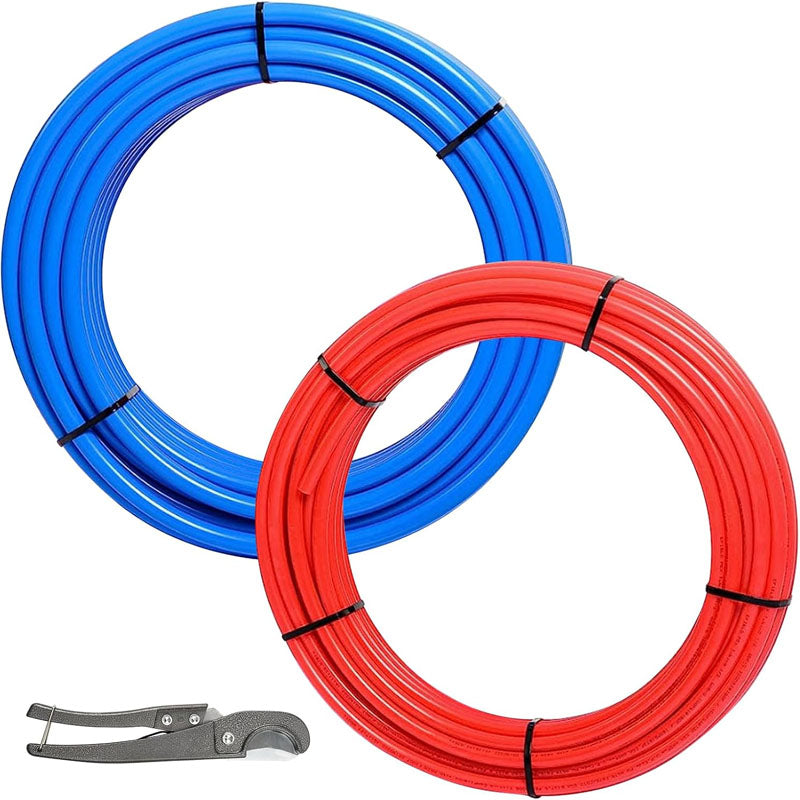 1/2 Inch 2 x 100FT PEX Tubing Pex B Tubing for Hot/Cold Water Plumbing Radiant Heat Floor Heating Plumbing Red&Blue
