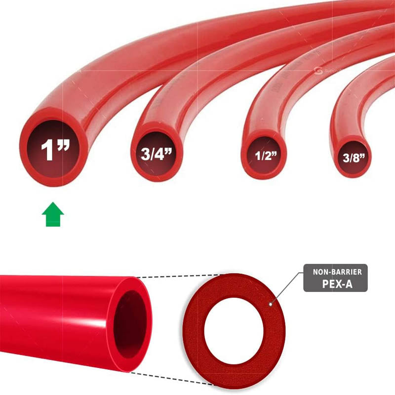 PEX Tubing for Plumbing, Red Pex Tubing 1 Inch x 300 Ft Pex Tube Coil for Hot & Cold Water Plumbing