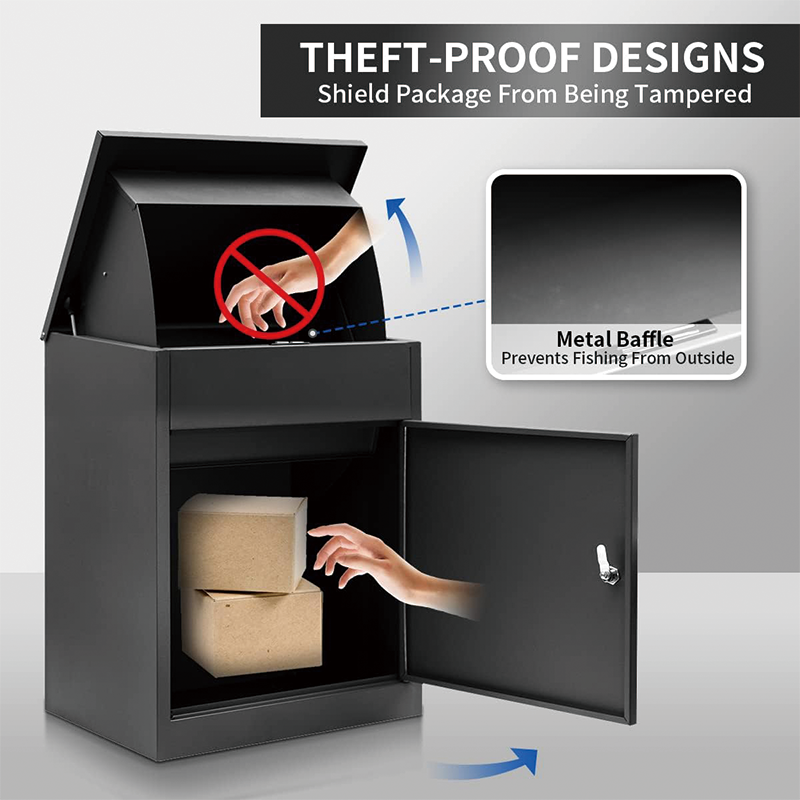 Package Delivery Boxes for Outside,Galvanized Steel Parcel Mailbox, Wall Mounted Lockable Anti-Theft for Porch,22.83"x17.32"x14.17",for Porch, Curbside