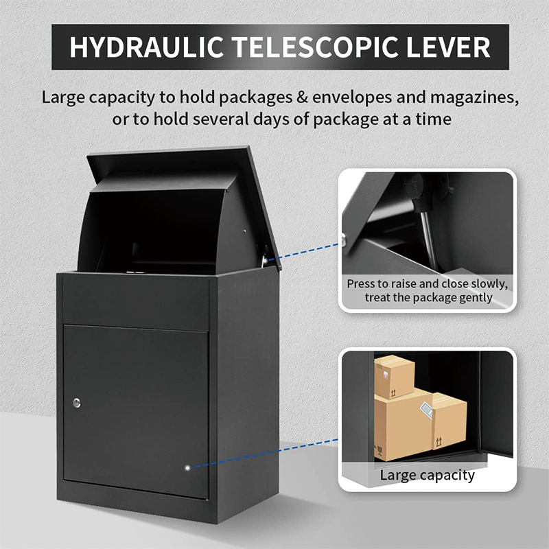 Package Delivery Boxes for Outside,Galvanized Steel Parcel Mailbox, Wall Mounted Lockable Anti-Theft for Porch,22.83"x17.32"x14.17",for Porch, Curbside