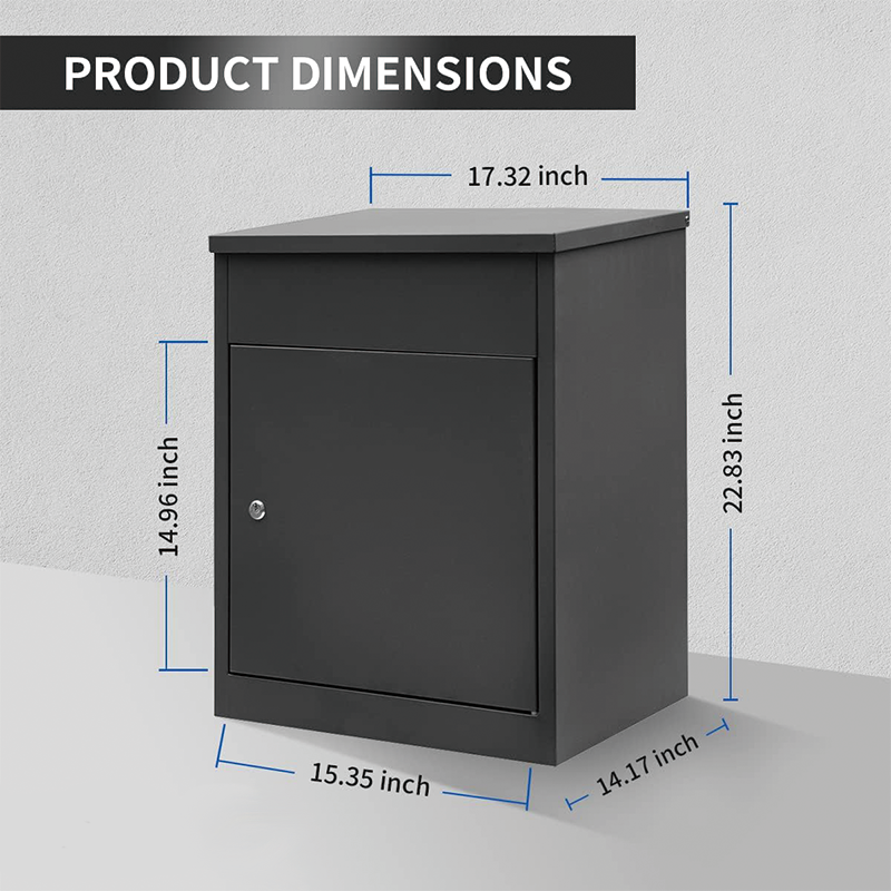 Package Delivery Boxes for Outside,Galvanized Steel Parcel Mailbox, Wall Mounted Lockable Anti-Theft for Porch,22.83"x17.32"x14.17",for Porch, Curbside