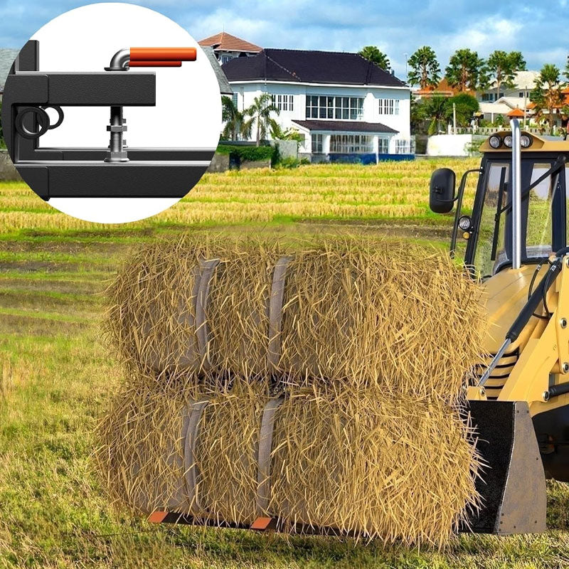 Clip-On Pallet Forks, Tractor Bucket Forks, With Adjustable Stabilizer Bar