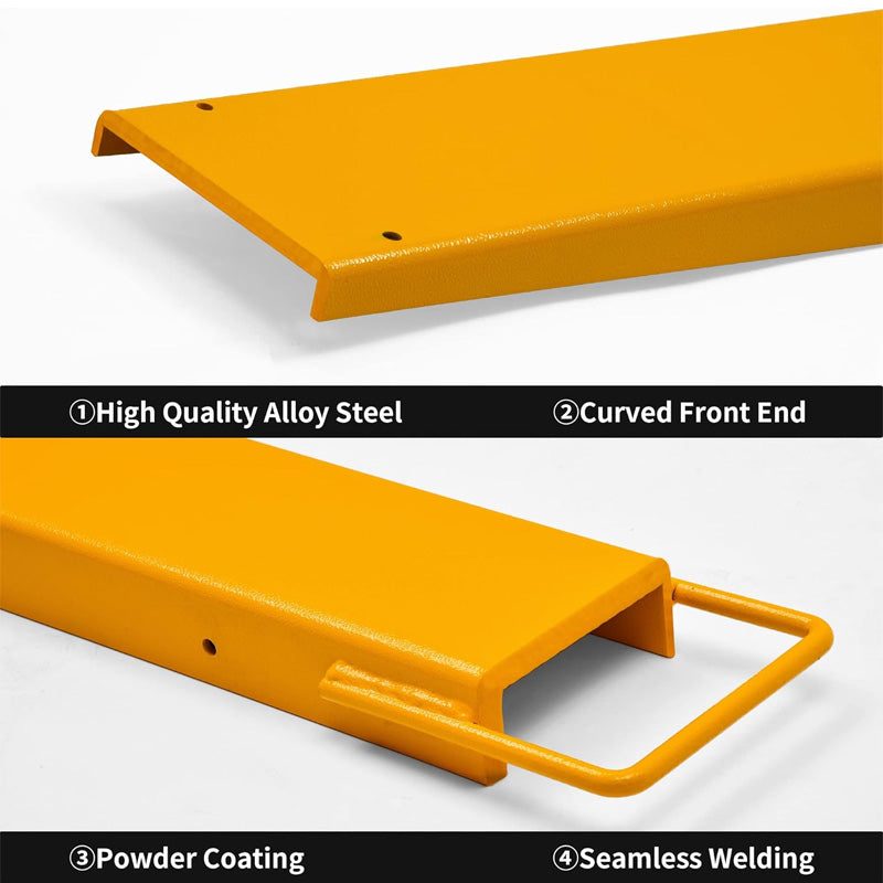 Forklift Extension Bar 96" Length, 6.5" Width Pallet Truck Extension Bar, Industrial Forklift Fork Attachment For Forklift, Yellow
