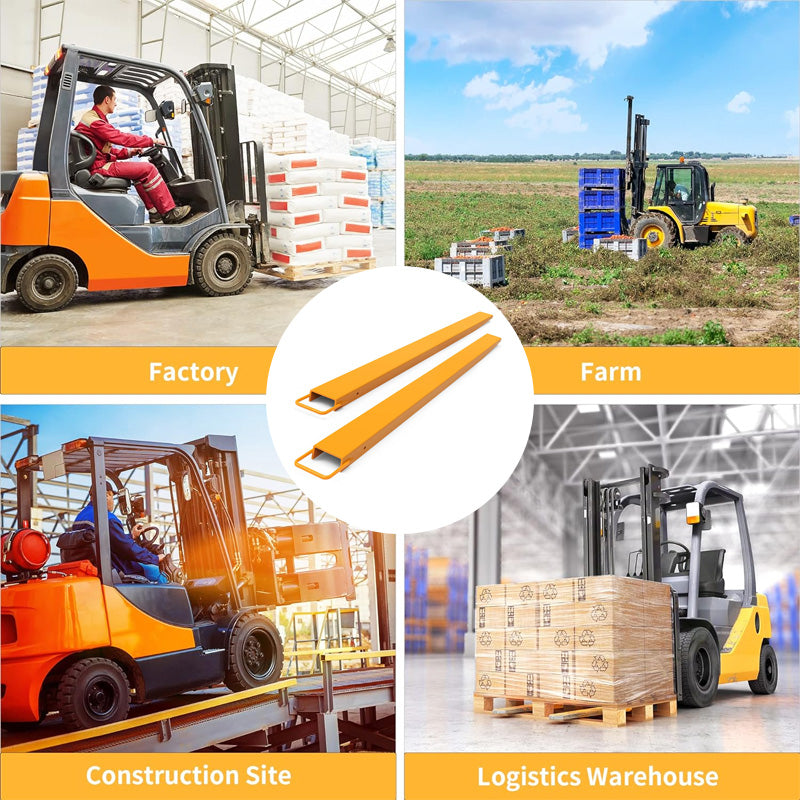 Forklift Extension Bar 96" Length, 6.5" Width Pallet Truck Extension Bar, Industrial Forklift Fork Attachment For Forklift, Yellow