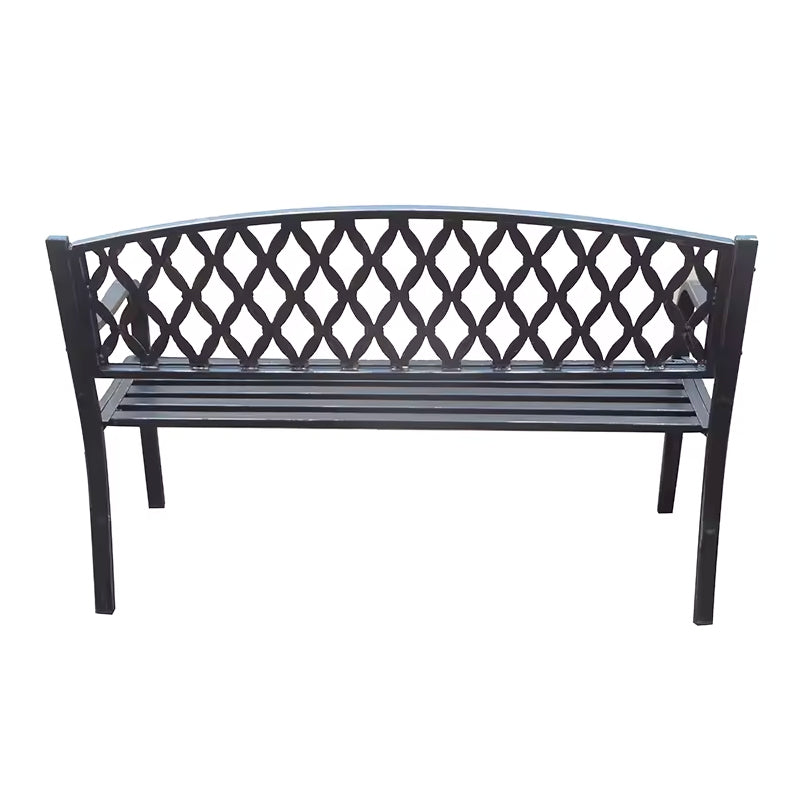 Garden Bench Outdoor Benches Park Bench Cast Iron Back Metal Bench Patio Bench with for Lawn Yard Porch