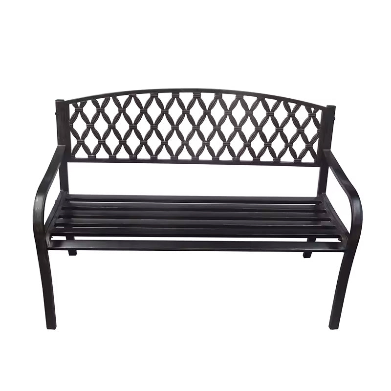 Garden Bench Outdoor Benches Park Bench Cast Iron Back Metal Bench Patio Bench with for Lawn Yard Porch