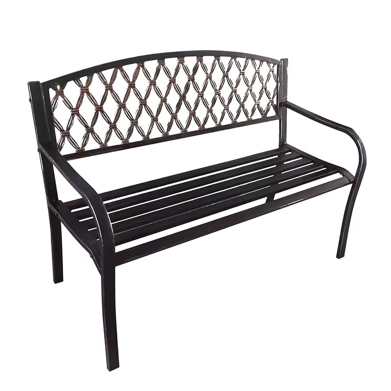 Garden Bench Outdoor Benches Park Bench Cast Iron Back Metal Bench Patio Bench with for Lawn Yard Porch