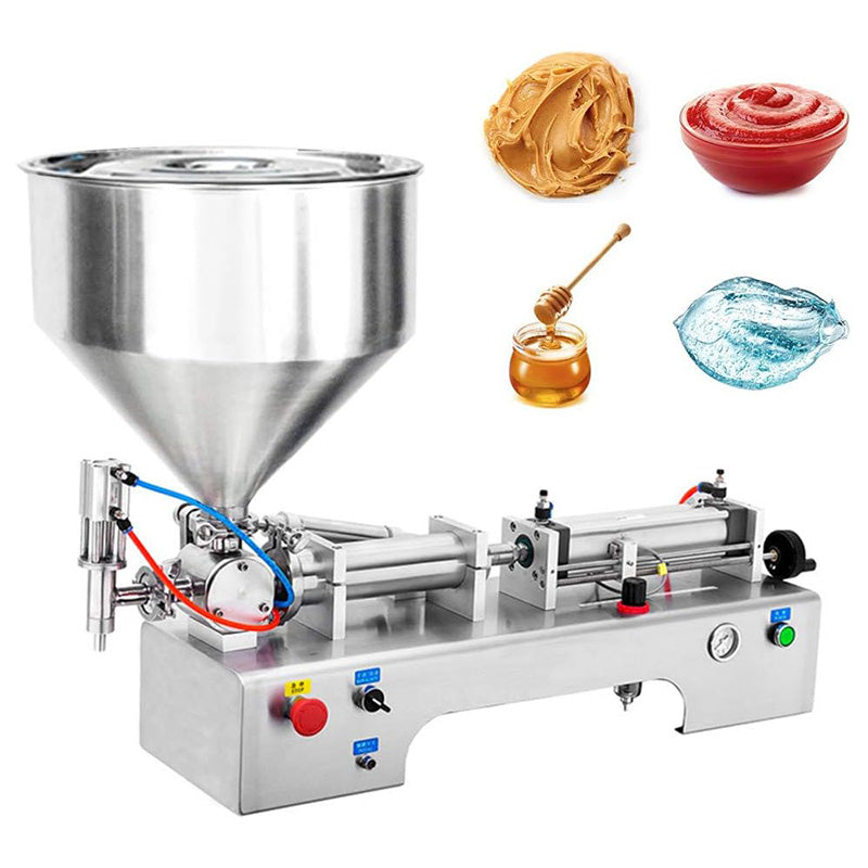 50-500ml Horizontal Pneumatic Piston Filler Liquid and Paste Filling Machine Semi-Automatic Paste Dispenser for Oil Cream Lotion Honey Butter