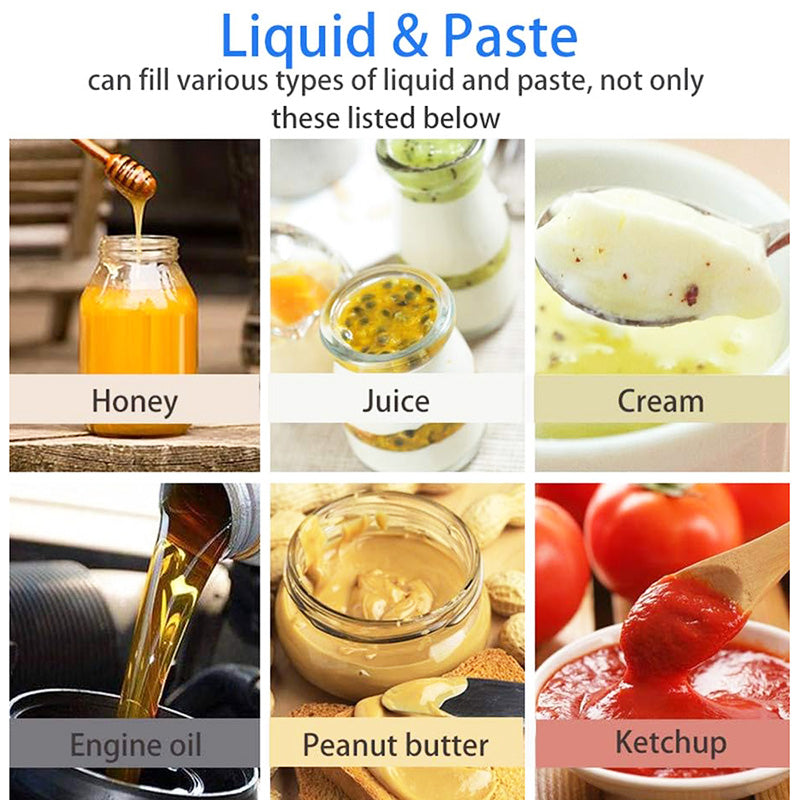 50-500ml Horizontal Pneumatic Piston Filler Liquid and Paste Filling Machine Semi-Automatic Paste Dispenser for Oil Cream Lotion Honey Butter