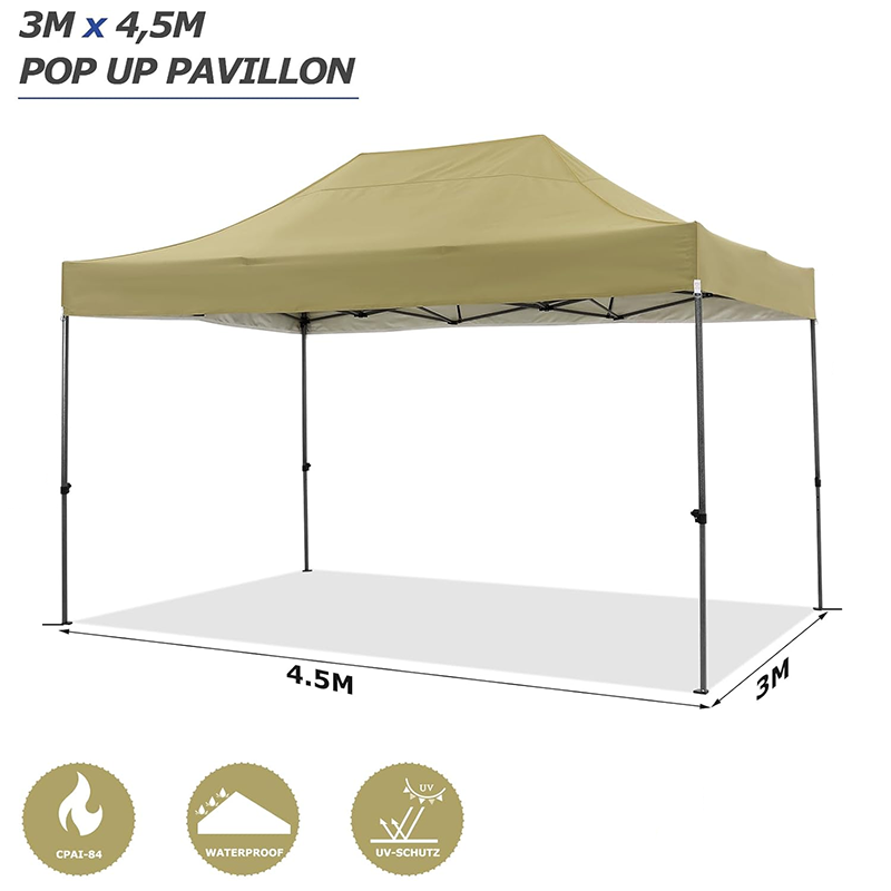 Garden Gazebo Uv Protection, Festival Party Tent Sun Protection Gazebo, Khaki