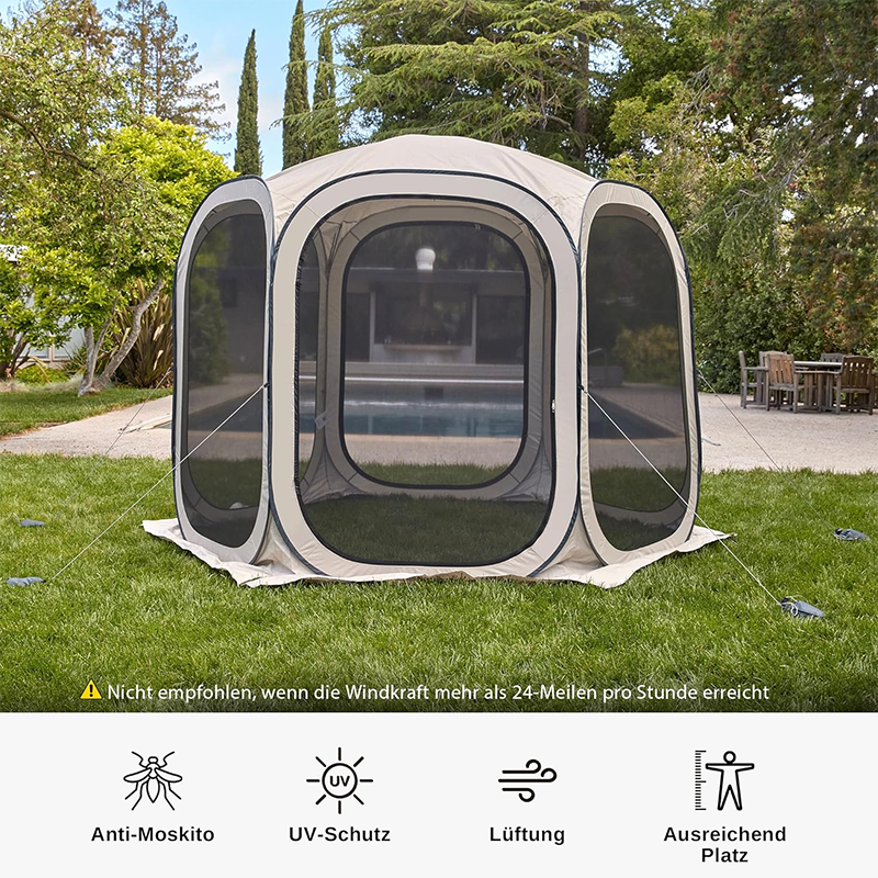 Patio Gazebo Pop-Up Tent And Gazebo 3 x 3 m, Large Pop-Up Tent For 4-6 People, Gazebo For Camping, Garden, Terrace, Fabric Waterproof, Upf 50+ Uv Protection, 360° Ventilation, Mosquito Proof, With Carry Bag