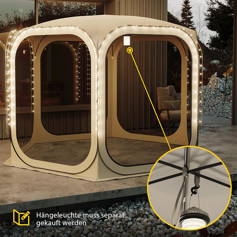 Patio Gazebo Pop-Up Tent And Gazebo 3 x 3 m, Large Pop-Up Tent For 4-6 People, Gazebo For Camping, Garden, Terrace, Fabric Waterproof, Upf 50+ Uv Protection, 360° Ventilation, Mosquito Proof, With Carry Bag