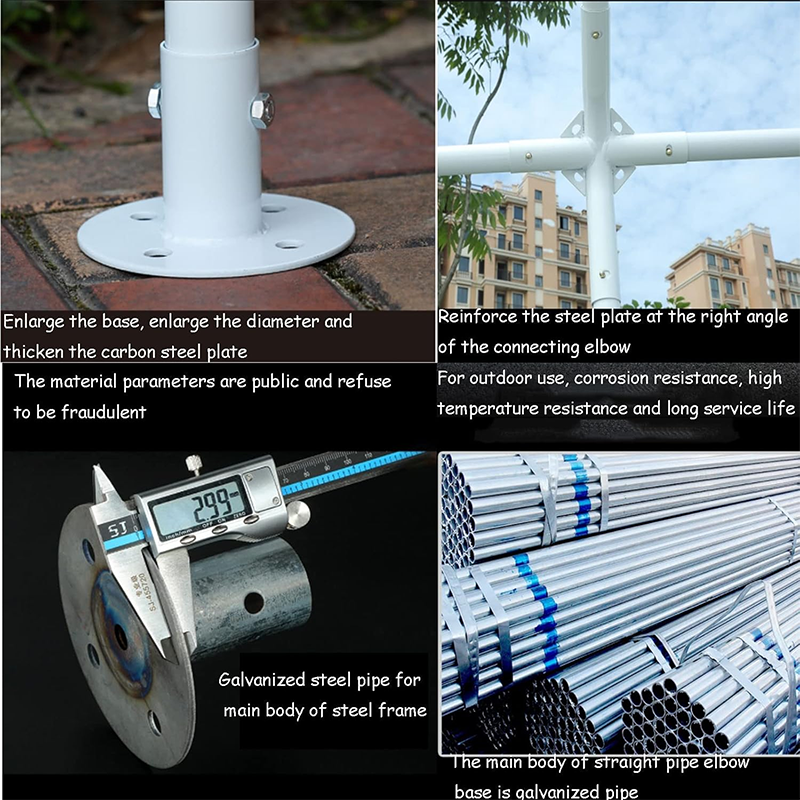 Patio Gazebo , Canopy with powder coated steel frame, easy to assemble portable, suitable for party tent, outdoor events, wedding, garden, 6 legs