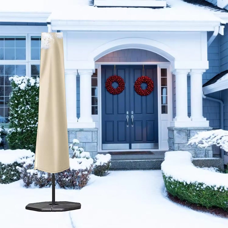 Outdoor Patio Cantilever Umbrella Cover 9ft To 12ft Waterproof Parasol Cover With Zipper
