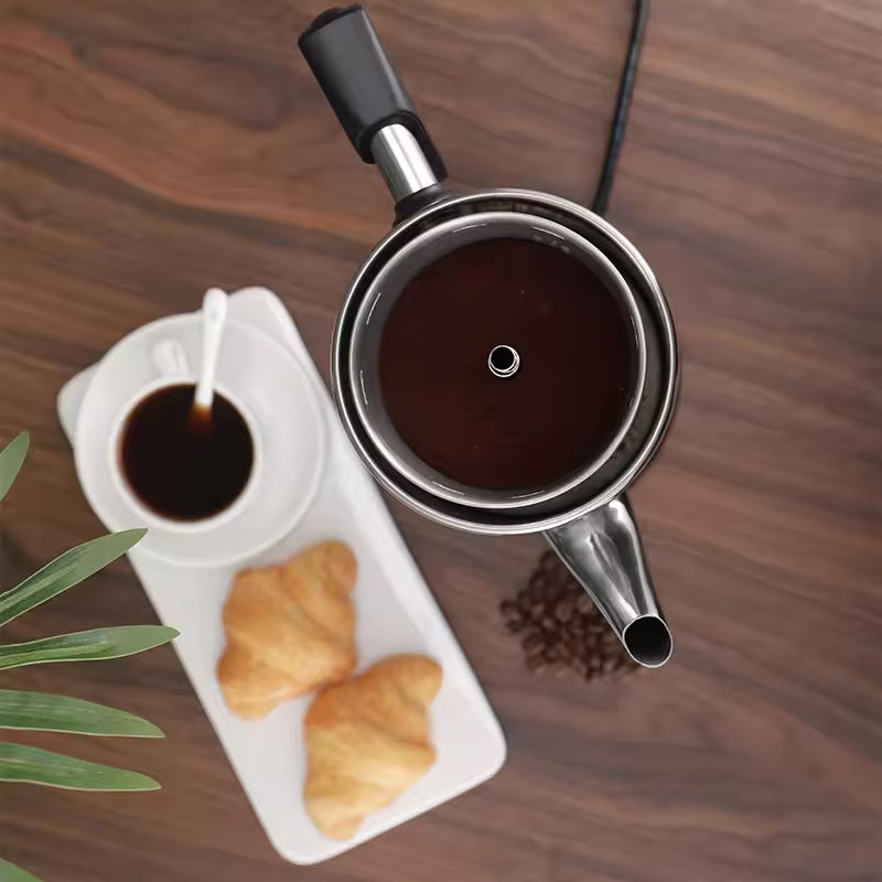 12-Cup Espresso Maker Stainless Steel Multifunctional Semi-Automatic Drip Coffee Maker Electric Thermal Kettle