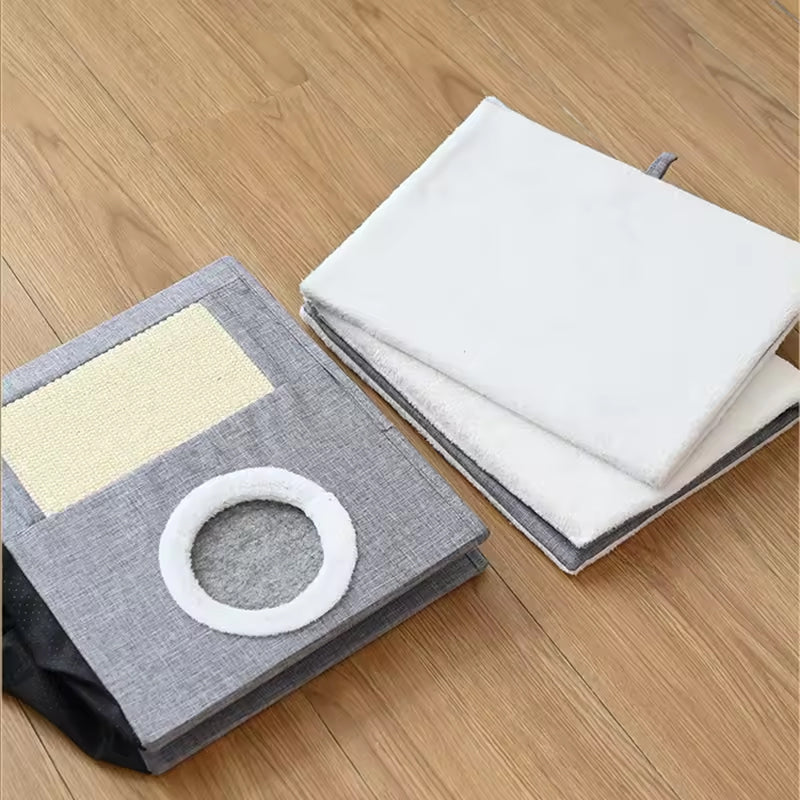 Cat House For Indoor Foldable Indoor Pet Bed With Scratch Sides Cat Furniture Indoor House Toy