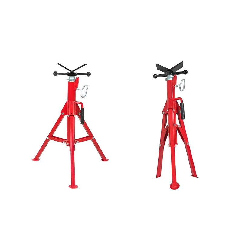 V-Head Steel Pipe Stands 12 Inch Adjustable Height 28"-52" Durable Pipe Jack Stand For Sale