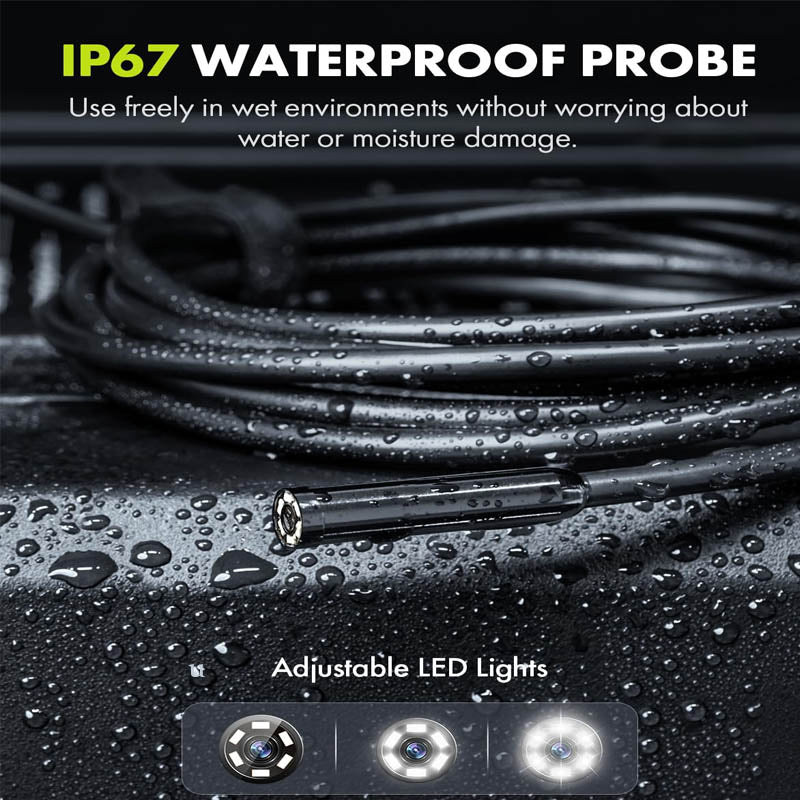 Pipe Inspection Camera with Light ndustrial Endoscope Camera with 4.3” HD Screen for Home Pipe, Engine, Duct (16.4 FT)