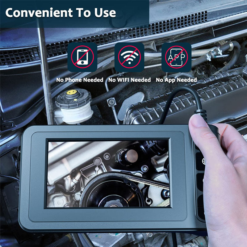 4.3" Pipe Inspection Camera LCD Screen HD Digital Snake Camera with 8 LED Lights 16.5FT Semi-Rigid Cable for Home Wall Duct Drain Pipe Plumbing