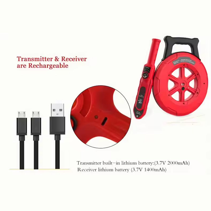 5120 Wall Pipe Blockage Detector Diagnostic-Tool With 20m Line Pipeline Blocking Clogging Diagnostic Tool Scanner