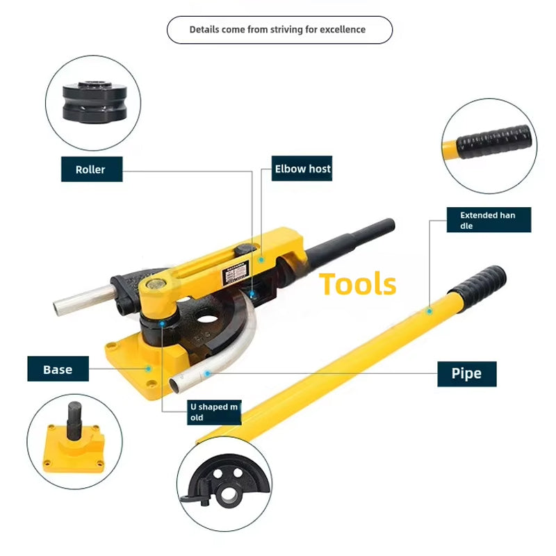 Heavy Duty Manual Tube Bender For 3/8", 1/2", 9/16", 5/8", 3/4", 7/8", 1" Iron/Steel/Copper/Aluminum Pipe Bender