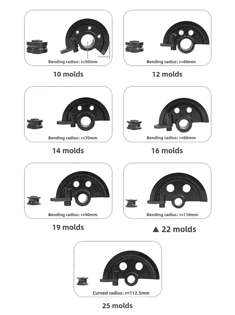 Heavy Duty Manual Tube Bender For 3/8", 1/2", 9/16", 5/8", 3/4", 7/8", 1" Iron/Steel/Copper/Aluminum Pipe Bender