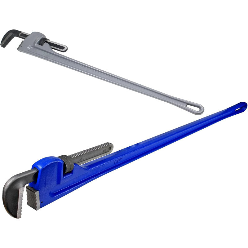 48 Inch Aluminum Pipe Wrench + 60 Inch Pipe Wrench Adjustable Plumber Tool for Sink Faucet Toilet Bowl Bathroom Kitchen Drainer Repair Installation