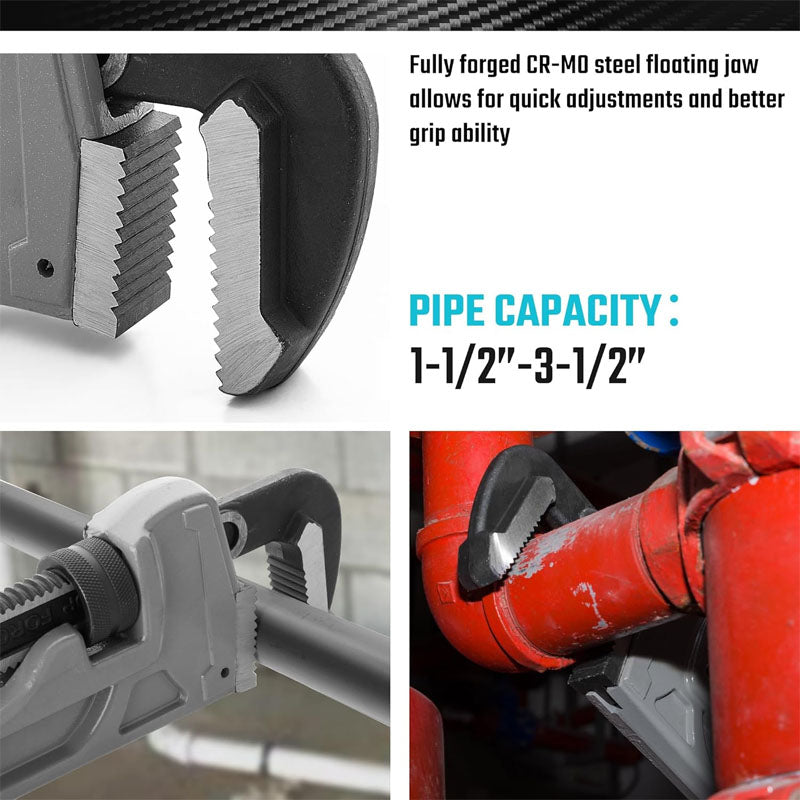 Pipe Wrench Adjustable Plumbing Wrench, Drop Forged and Automotive Repairs Easy to Carry