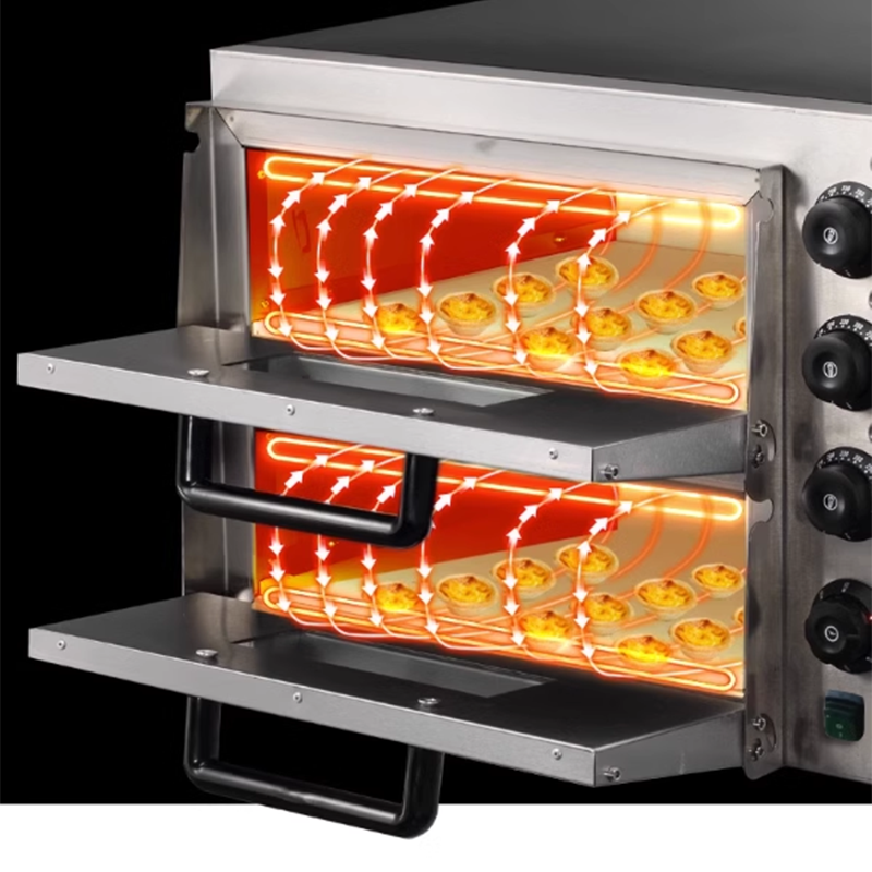 Commercial Pizza Oven Egg Tart Chicken Wings Oyster Double Layer Two Tray Baking