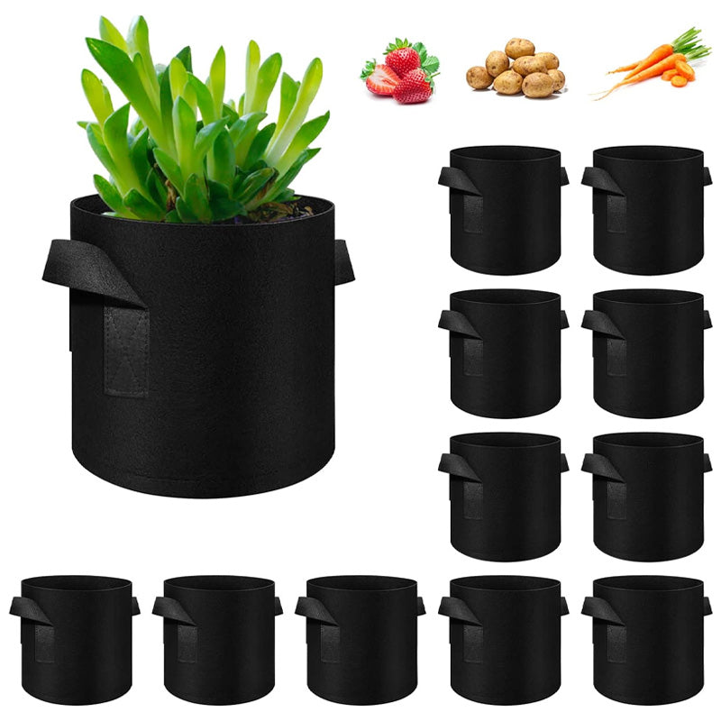 12 Pack 10 Gallon Plant Grow Bags, Thick Non-Woven Plant Pots With Handles For Garden Planting