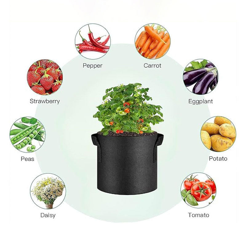 Felt Growing Bag Vegetable Strawberry Potato Growing Bucket Gardening Portable Plant Bucket