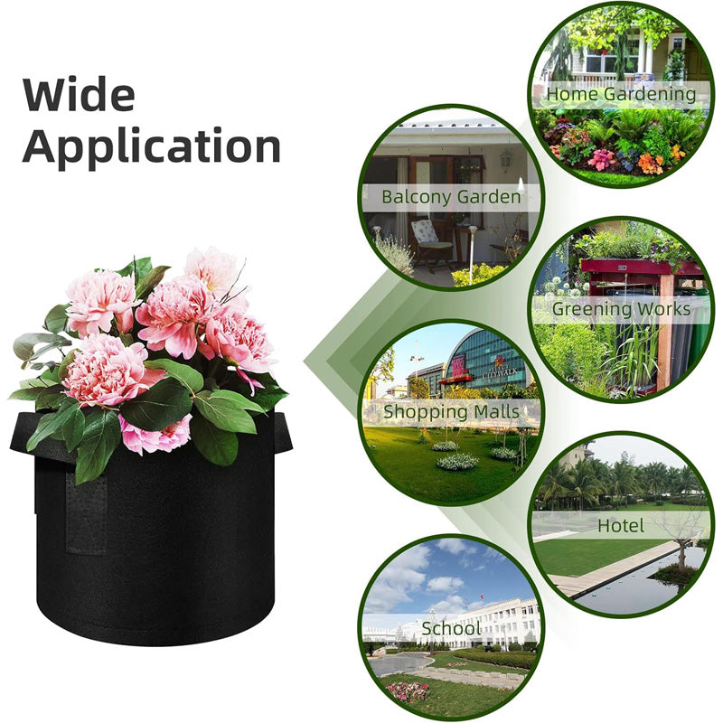 12 Pack 10 Gallon Plant Grow Bags, Thick Non-Woven Plant Pots With Handles For Garden Planting
