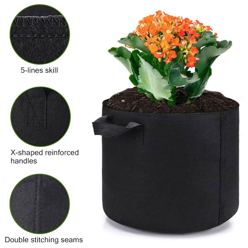 1 Gallon Felt Planting Bag, Garden Greenhouse Flower Pot Non-Woven Fabric
