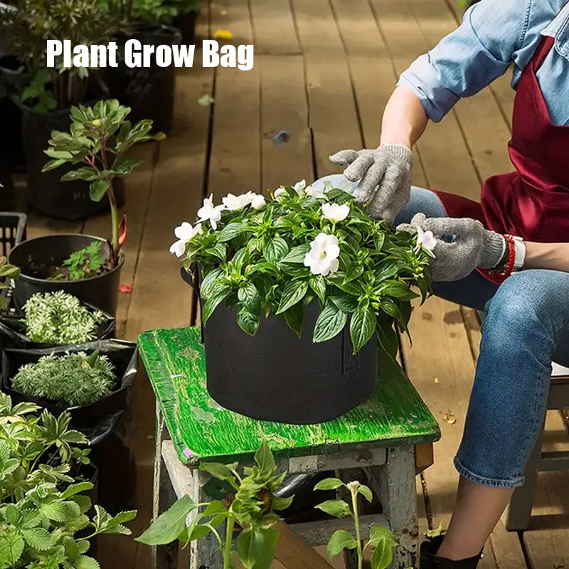 1 Gallon Felt Planting Bag, Garden Greenhouse Flower Pot Non-Woven Fabric