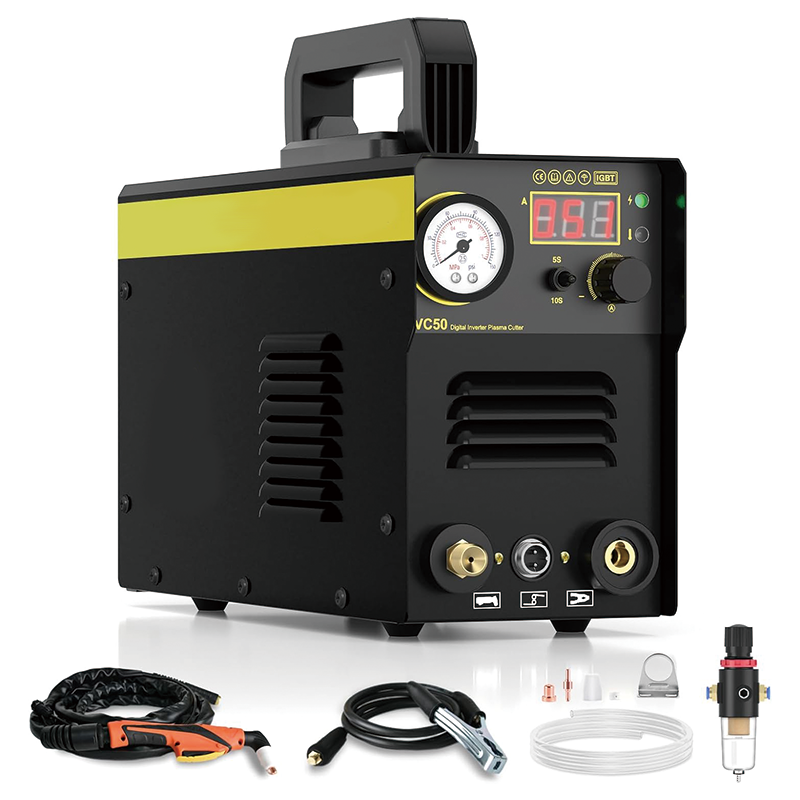 50Amp Plasma Cutter,Air Plasma Cutter Machine 110V/220V,IGBT Inverter Metal Cutting Equipment for Clean Cut Aluminum and Stainless Steel
