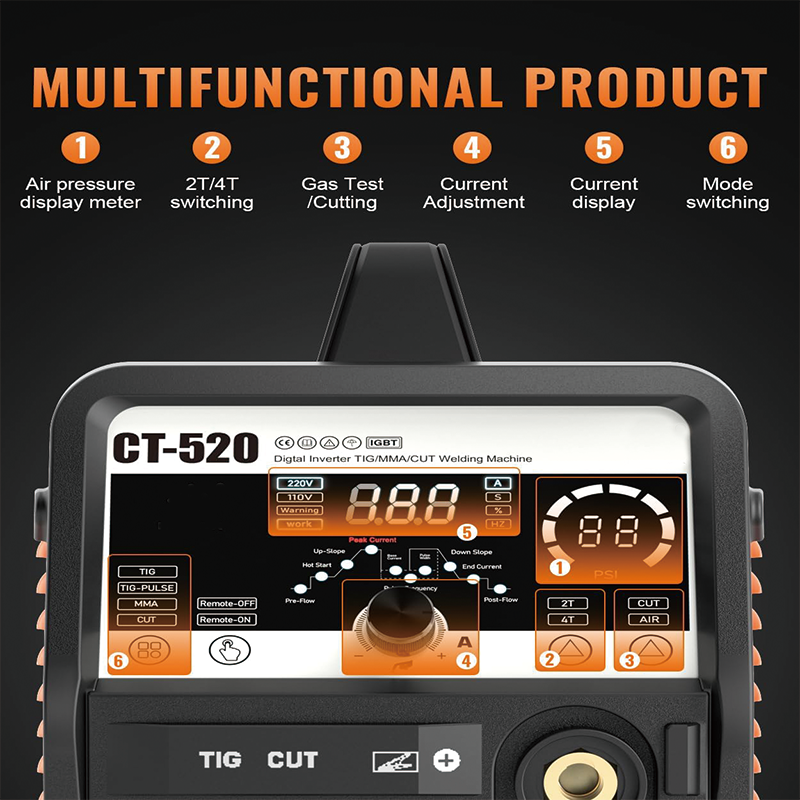 Plasma Cutter 50Amp,110V/220V Portable Metal Cutting Machine,Non-Touch Pilot Arc Air Cutting Machine with Torch,With Air Pressure Digital and Foot Pedal