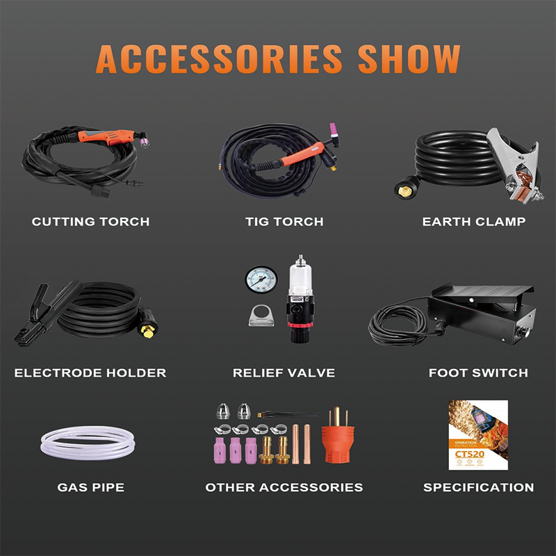 Plasma Cutter 50Amp,110V/220V Portable Metal Cutting Machine,Non-Touch Pilot Arc Air Cutting Machine with Torch,With Air Pressure Digital and Foot Pedal