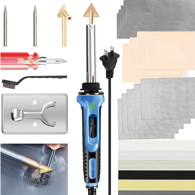 Plastic Welding Kit,100W,Iron Gun with 56pcs Rods,Professional Surface Repair Tool for Car Bumper with 4 Welding Tips, for Kayak/Toys/Plastic Crack/Electronics Repair