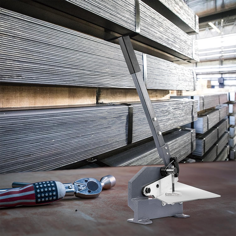 6" Manual Hand Plate Shear, Metal Shears, Cutter Scissors Heavy Duty Roll Press Machine for Crafts Thick Steel Crafting, DIY Enthusiasts