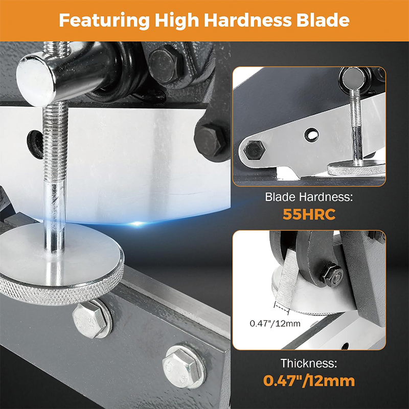 6" Manual Hand Plate Shear, Metal Shears, Cutter Scissors Heavy Duty Roll Press Machine for Crafts Thick Steel Crafting, DIY Enthusiasts