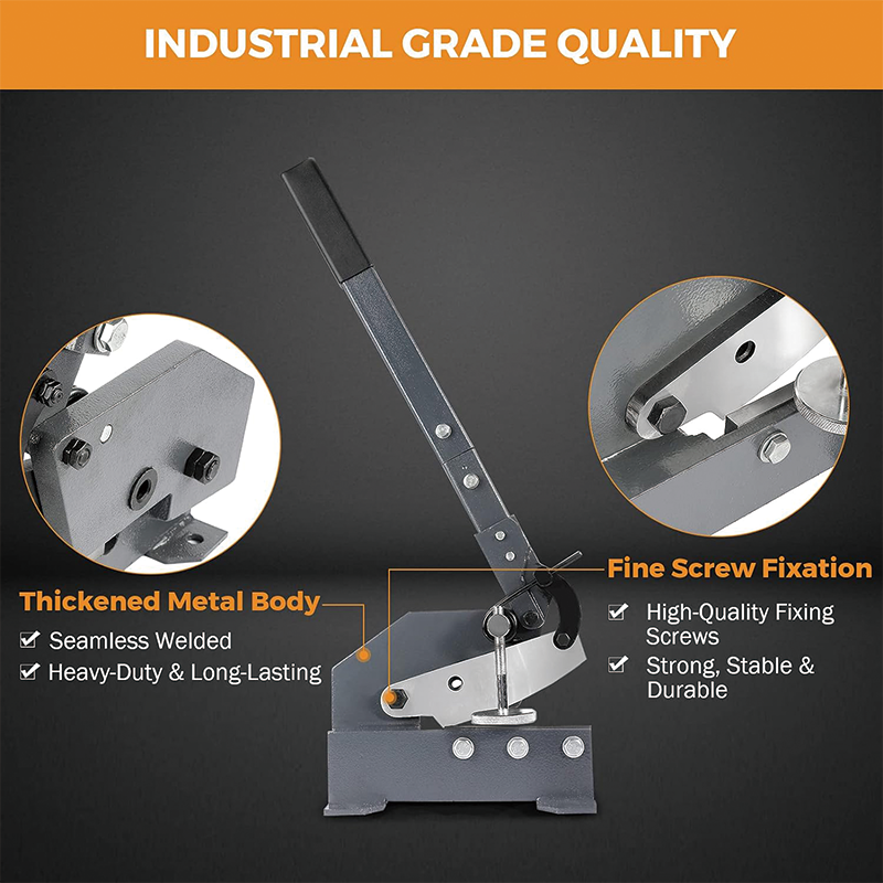 6" Manual Hand Plate Shear, Metal Shears, Cutter Scissors Heavy Duty Roll Press Machine for Crafts Thick Steel Crafting, DIY Enthusiasts