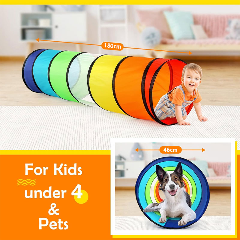 Children's Tunnel Tent, Colorful Pop-up Crawling Tunnel Toy With Breathable Mesh, Foldable, Suitable For Infants And Toddlers To Play