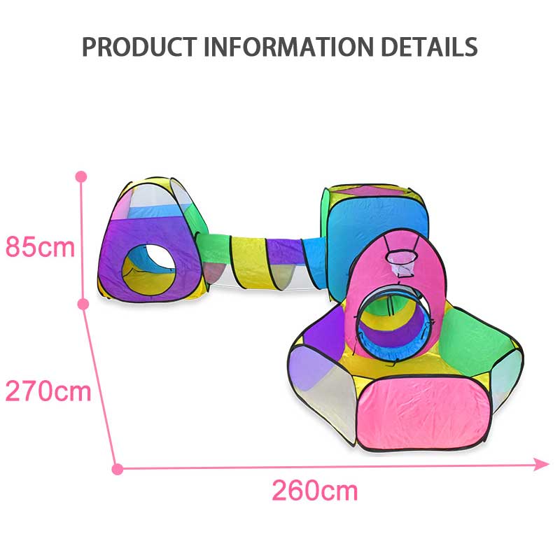 Children's Tent Playhouse, Five-Piece Indoor Crawling Tunnel, Tent Dart Ball Target House