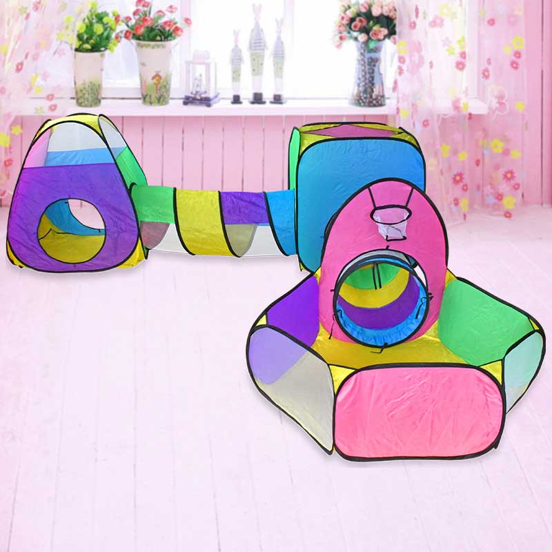 Children's Tent Playhouse, Five-Piece Indoor Crawling Tunnel, Tent Dart Ball Target House