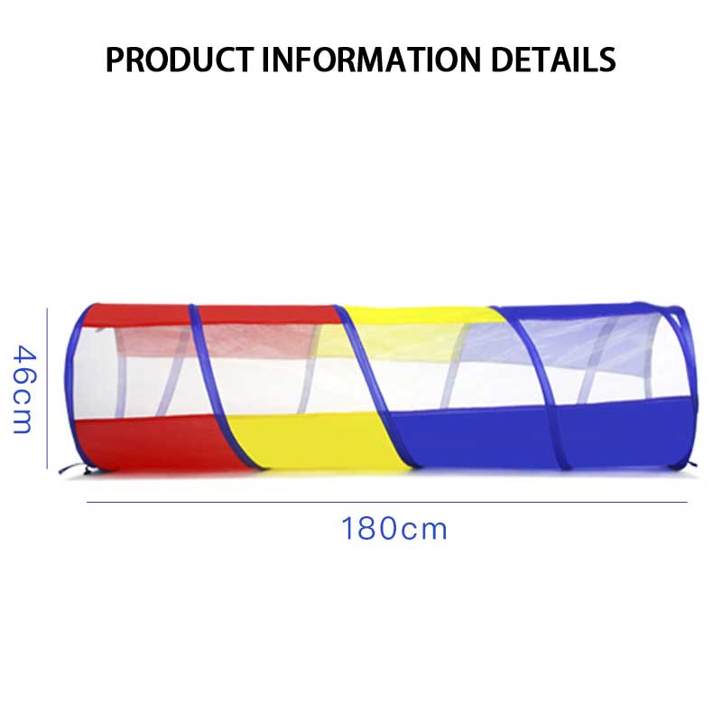 Children's Rainbow Indoor And Outdoor Foldable Crawling Tunnel, Mesh Channel