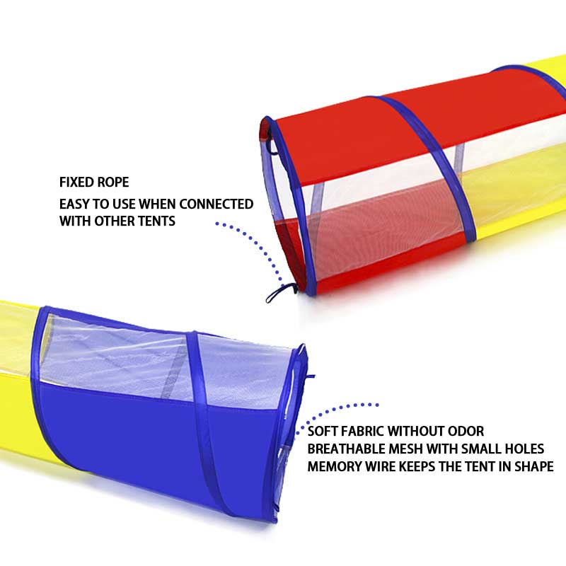 Children's Rainbow Indoor And Outdoor Foldable Crawling Tunnel, Mesh Channel