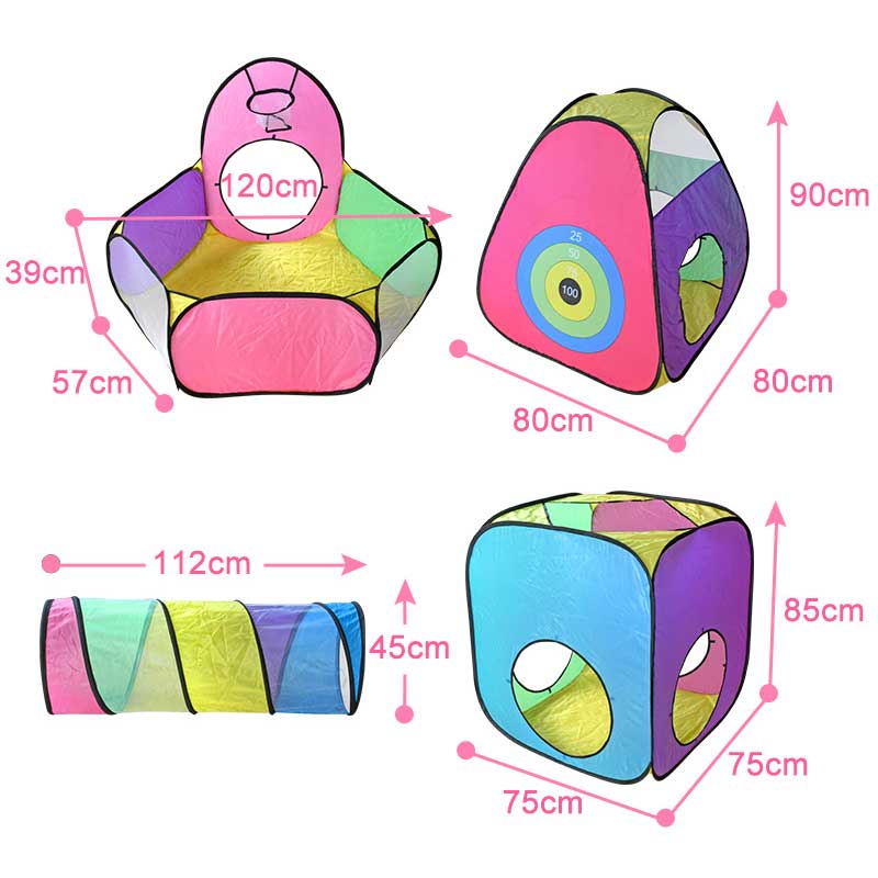 Children's Tent Playhouse, Five-Piece Indoor Crawling Tunnel, Tent Dart Ball Target House