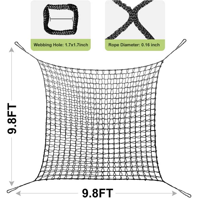 9.8X9.8 Feet, Children's Playground, Net Climbing Cargo Net Game Net Playground