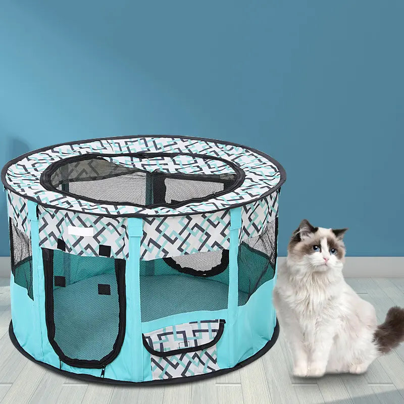Portable Foldable Pet Playpen And Puppy Playpen Pet Tent Removable Shade Cover For Small Dog Cat
